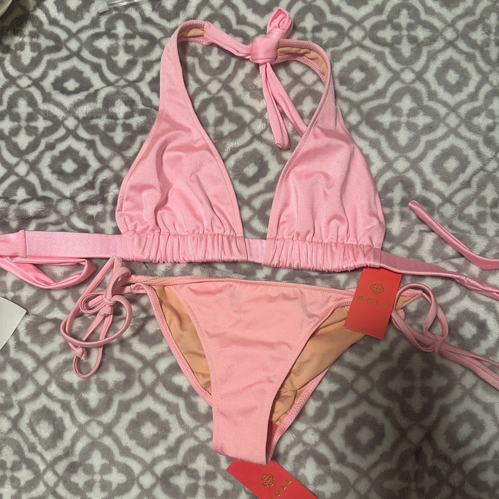 Doll Swimwear Baby Pink Bikini Set